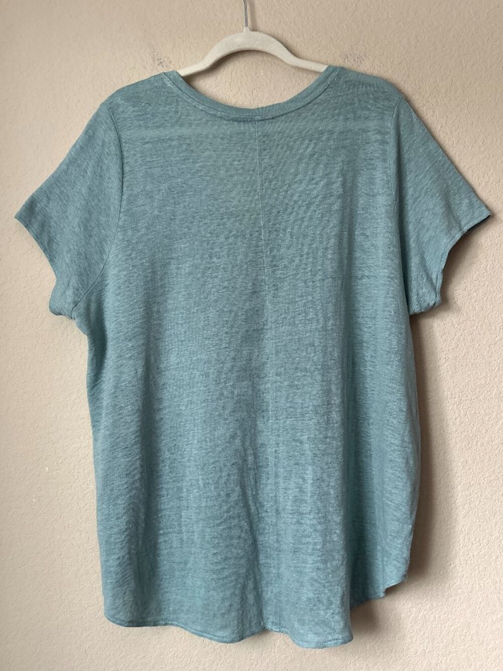 Tahari 2X 100% Linen V-Neck Tee Shirt Minimalist Contemporary - Picture 5 of 5